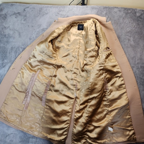 J Crew Topcoat Womens Small Petite Beige Camel Chiara Wool Cashmere Double Face - Picture 4 of 15